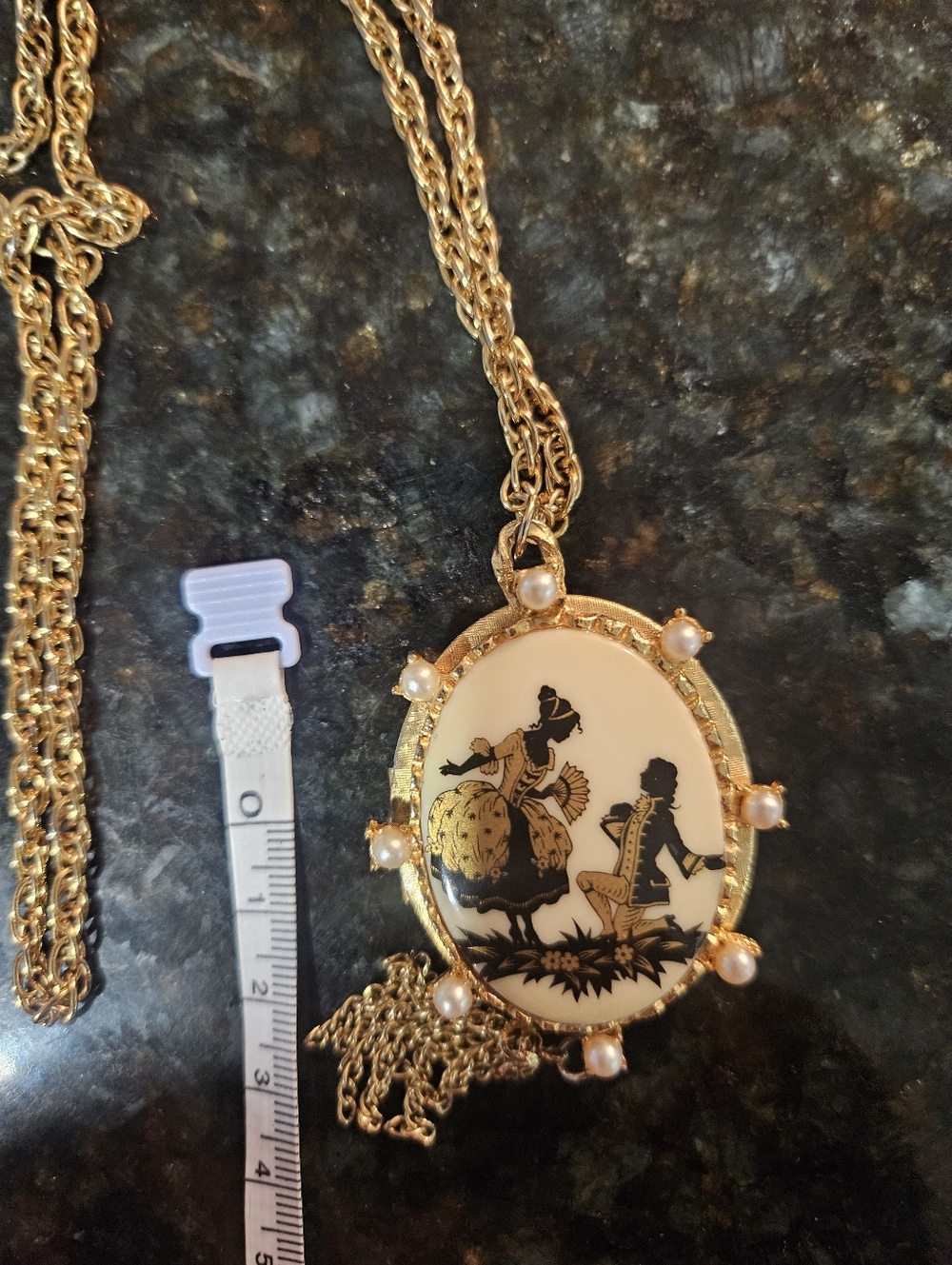 Vintage Monet Victorian Style Gold Chain Locket - Picture 5 of 5